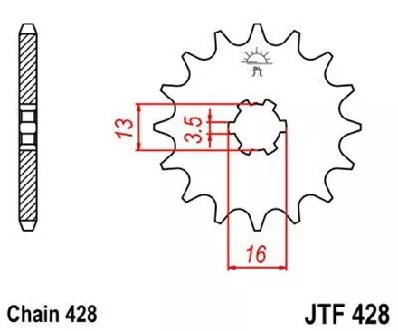 Звезда передняя JT JTF428.14 для мотоциклов