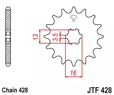Звезда передняя JT JTF428.16 для мотоциклов