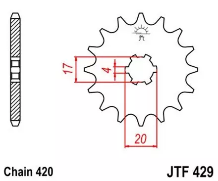 Звезда передняя JT JTF429.13 для мотоциклов