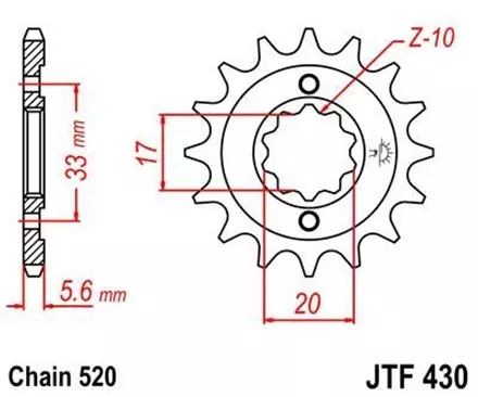 Звезда передняя JT JTF430.14 для мотоциклов
