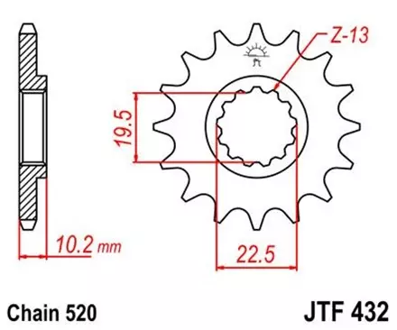 Звезда передняя JT JTF432.11 для мотоциклов