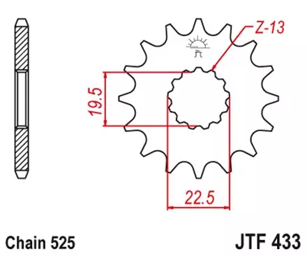 Звезда передняя JT JTF433.15 для мотоциклов