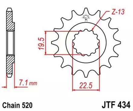 Звезда передняя JT JTF434.14 для мотоциклов