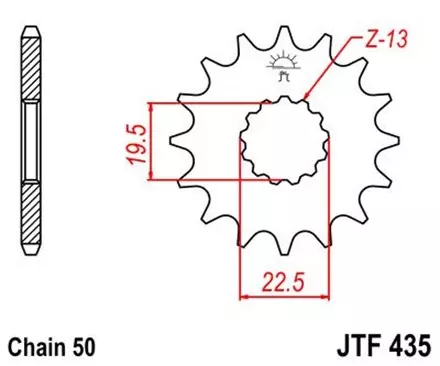 Звезда передняя JT JTF435.15 для мотоциклов