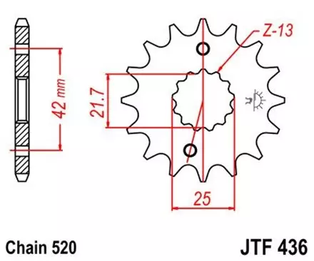 Звезда передняя JT JTF436.14 для мотоциклов