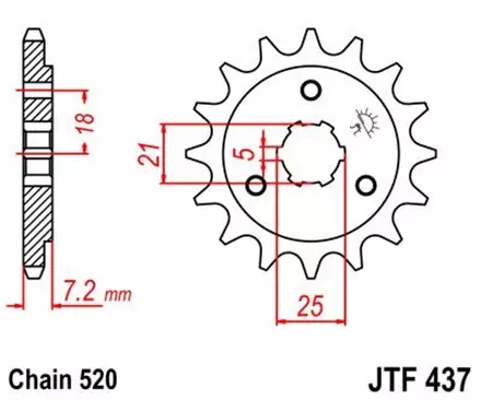 Звезда передняя JT JTF437.14 для мотоциклов