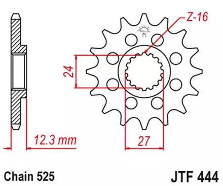 Звезда передняя JT JTF444.16 для мотоциклов