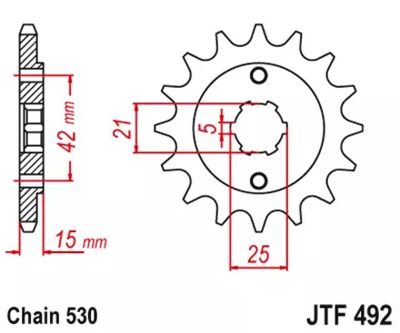 Звезда передняя JT JTF492.15 для мотоциклов