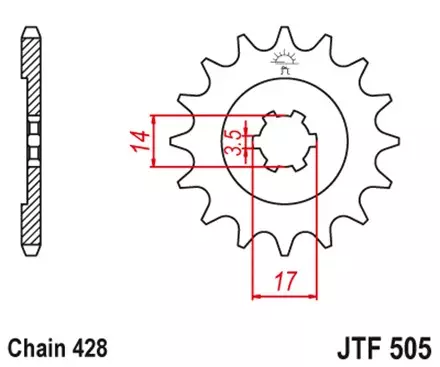 Звезда передняя JT JTF505.13 для мотоциклов