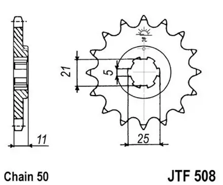 Звезда передняя JT JTF508.15 для мотоциклов