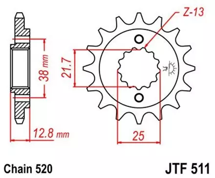 Звезда передняя JT JTF511.15 для мотоциклов