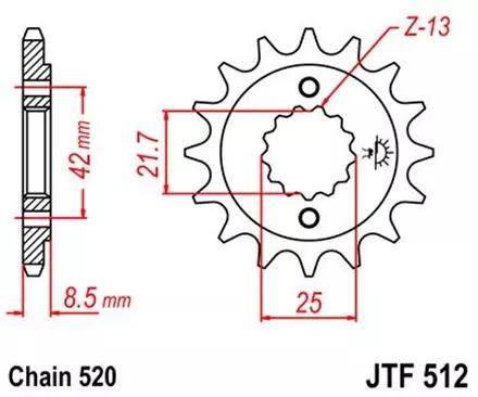 Звезда передняя JT JTF512.15 для мотоциклов