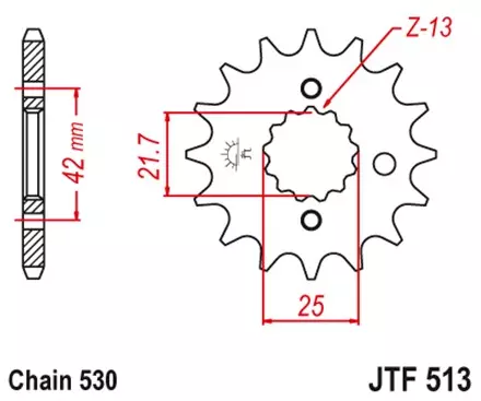 Звезда передняя JT JTF513.15RB для мотоциклов
