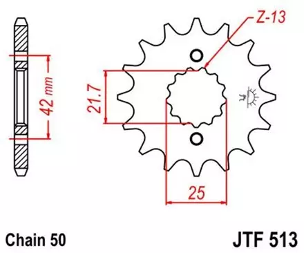 Звезда передняя JT JTF513.17 для мотоциклов
