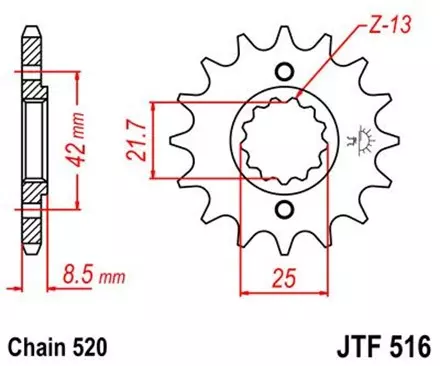 Звезда передняя JT JTF516.16 для мотоциклов