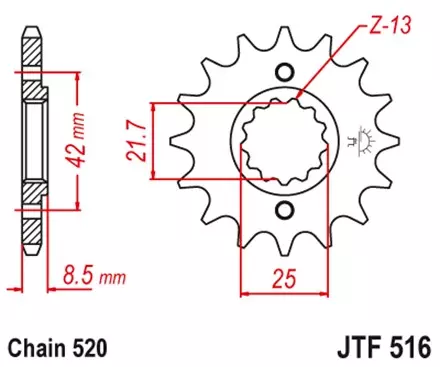 Звезда передняя JT JTF516.16RB для мотоциклов