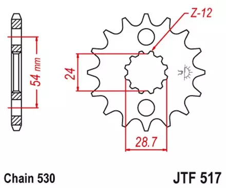 Звезда передняя JT JTF517.15 для мотоциклов