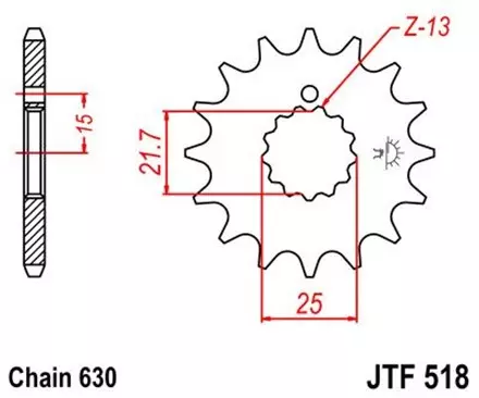 Звезда передняя JT JTF518.15 для мотоциклов