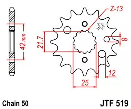 Звезда передняя JT JTF519.15 для мотоциклов