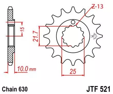 Звезда передняя JT JTF521.15 для мотоциклов