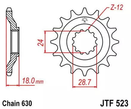 Звезда передняя JT JTF523.15 для мотоциклов
