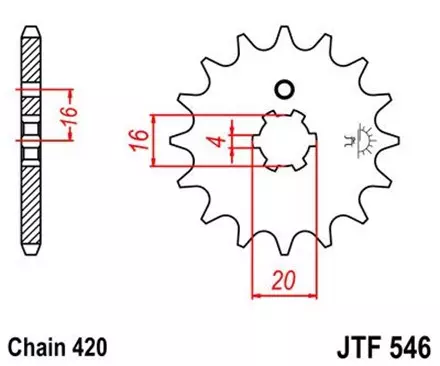 Звезда передняя JT JTF546.14 для мотоциклов