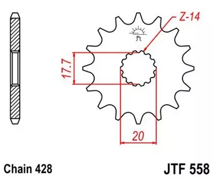 Звезда передняя JT JTF558.16 для мотоциклов