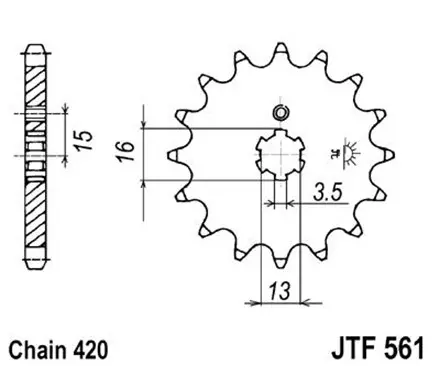 Звезда передняя JT JTF561.16 для мотоциклов