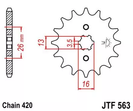 Звезда передняя JT JTF563.12 для мотоциклов