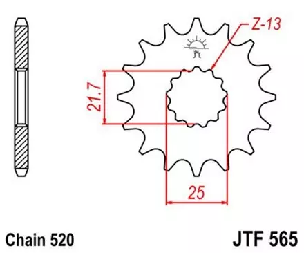 Звезда передняя JT JTF565.18 для мотоциклов
