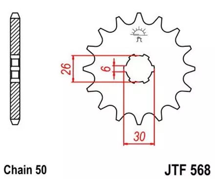 Звезда передняя JT JTF568.16 для мотоциклов