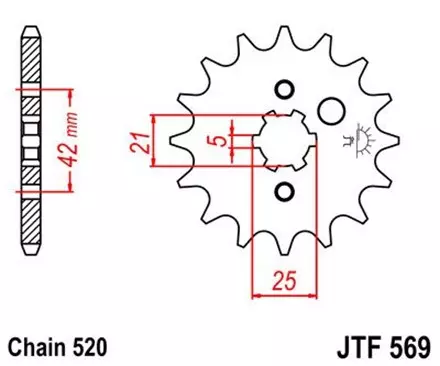 Звезда передняя JT JTF569.12 для мотоциклов