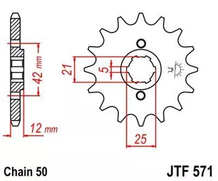 Звезда передняя JT JTF571.16 для мотоциклов