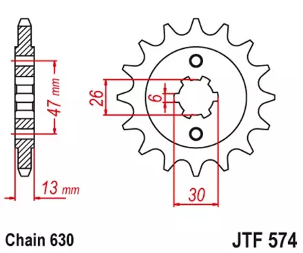 Звезда передняя JT JTF574.16 для мотоциклов