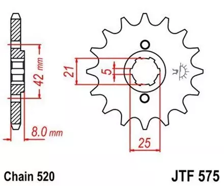 Звезда передняя JT JTF575.14 для мотоциклов