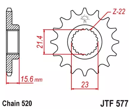 Звезда передняя JT JTF577.15RB для мотоциклов
