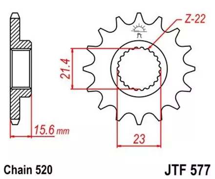 Звезда передняя JT JTF577.16 для мотоциклов