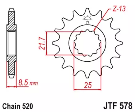 Звезда передняя JT JTF578.15 для мотоциклов