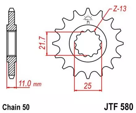 Звезда передняя JT JTF580.15 для мотоциклов