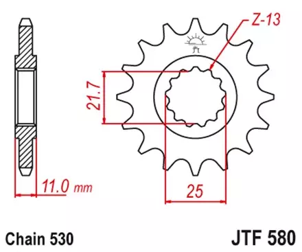 Звезда передняя JT JTF580.16RB для мотоциклов