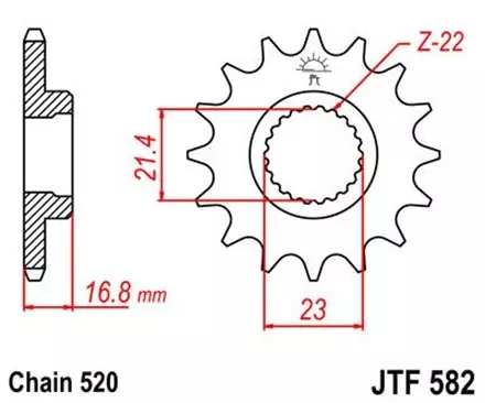 Звезда передняя JT JTF582.16 для мотоциклов
