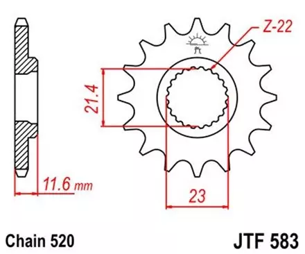 Звезда передняя JT JTF583.15 для мотоциклов