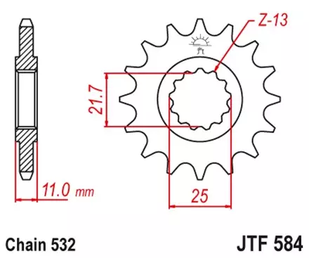 Звезда передняя JT JTF584.15 для мотоциклов