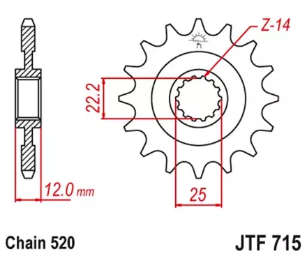 Звезда передняя JT JTF715.13 для мотоциклов