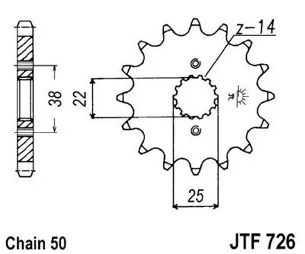 Звезда передняя JT JTF726.15 для мотоциклов