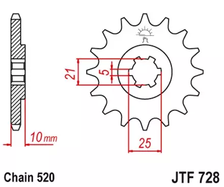 Звезда передняя JT JTF728.16 для мотоциклов