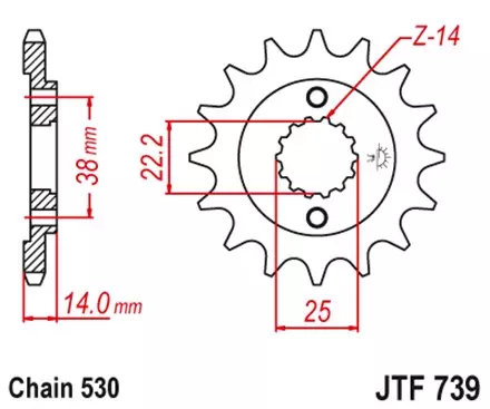 Звезда передняя JT JTF739.15 для мотоциклов