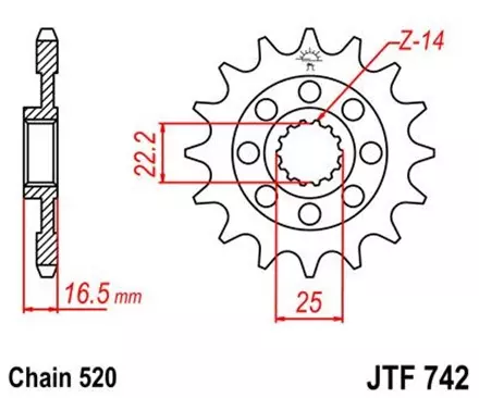 Звезда передняя JT JTF742.15 для мотоциклов