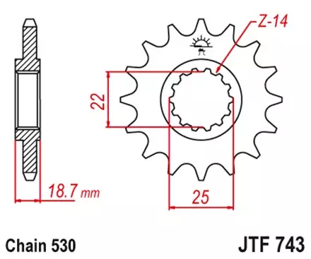 Звезда передняя JT JTF743.15 для мотоциклов