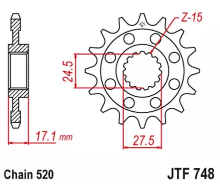 Звезда передняя JT JTF748.14 для мотоциклов